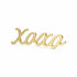 3" Gold Cast Iron Hand Painted XOXO Sentiment Tabletop Sculpture