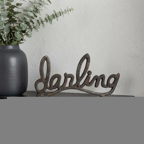 5" Black Cast Iron Hand Painted Darling Tabletop Sculpture