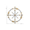 26" X 25" Brass and Black Metal Distressed Compass Wall Decor