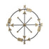 26" X 25" Brass and Black Metal Distressed Compass Wall Decor