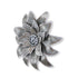 27" X 27" Gray and Off White Galvanized Metal Flower Hanging Dimensional Sculpture