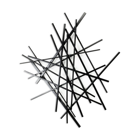 29" X 27" Black Metal Novelty Abstract Hanging Dimensional Sculpture