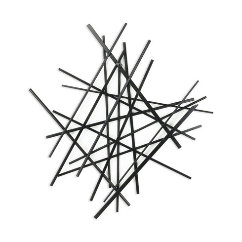 29" X 27" Black Metal Novelty Abstract Hanging Dimensional Sculpture