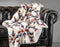 50" X 60" Blue And Off White Polyester Knitted Throw Blanket
