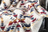 50" X 60" Blue And Off White Polyester Knitted Throw Blanket