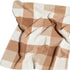 50" X 60" Ivory And Taupe Faux Sherpa Plaid Throw Blanket