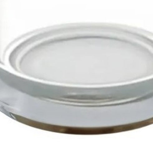 11" Clear Glass Centerpiece Pillar Candle Holder With Candle