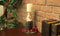 11" Clear Glass Centerpiece Pillar Candle Holder With Candle