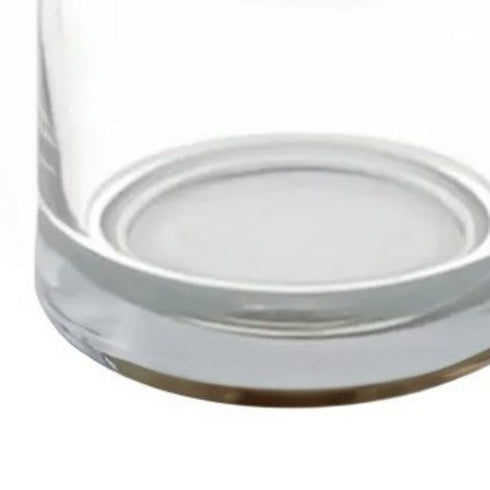 11" Clear Glass Centerpiece Pillar Candle Holder With Candle