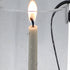 12" Light Gray Glass Centerpiece Taper Candle Holder With Candle