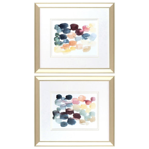 Set Of Two Desert Stones Gold Framed Print Wall Art