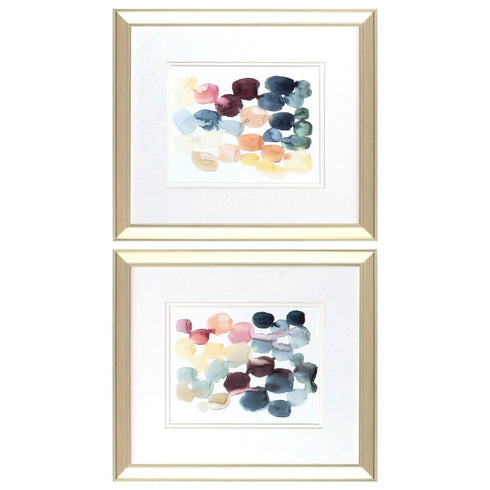 Set Of Two Desert Stones Gold Framed Print Wall Art