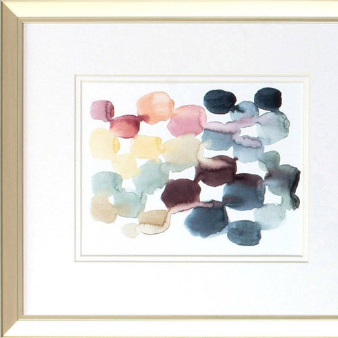 Set Of Two Desert Stones Gold Framed Print Wall Art