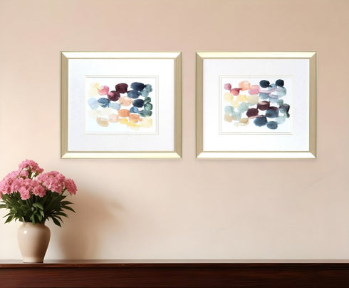 Set Of Two Desert Stones Gold Framed Print Wall Art