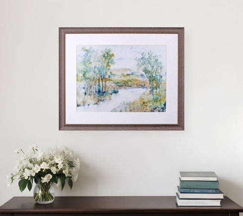 Trees on the Creek I Brown Framed Print Wall Art