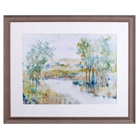 Trees on the Creek I Brown Framed Print Wall Art