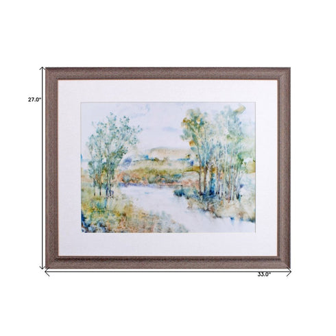 Trees on the Creek I Brown Framed Print Wall Art