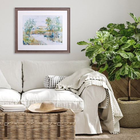 Trees on the Creek I Brown Framed Print Wall Art