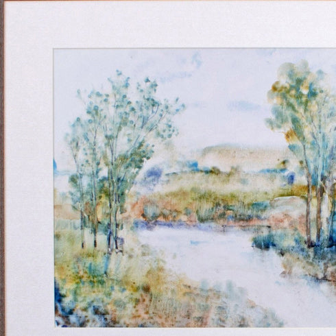Trees on the Creek I Brown Framed Print Wall Art