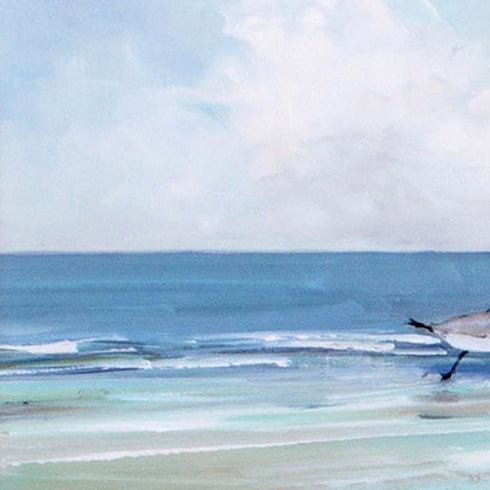 Set Of Two Shore Searching White Framed Print Wall Art