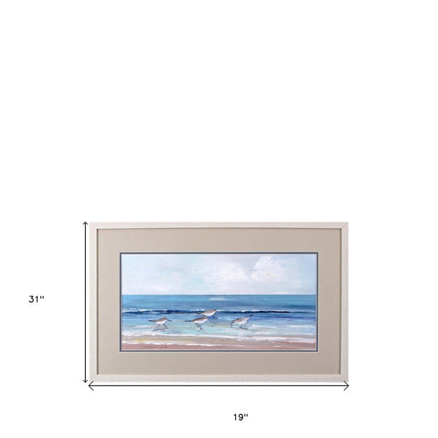 Set Of Two Shore Searching White Framed Print Wall Art