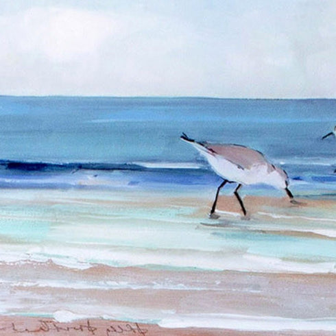 Set Of Two Shore Searching White Framed Print Wall Art