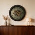 28" Circle Black and Gray Wood and Glass Analog Exposed Gear Wall Clock