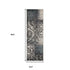 8' X 10' Teal And Ivory Damask Distressed Area Rug