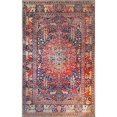8' Brown Black And Brick Red Medallion Runner Rug