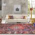 8' Brown Black And Brick Red Medallion Runner Rug
