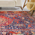 8' Brown Black And Brick Red Medallion Runner Rug