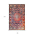 8' Brown Black And Brick Red Medallion Runner Rug