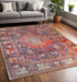 8' Brown Black And Brick Red Medallion Runner Rug