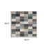 5' X 8' Teal Ivory And Gray Geometric Area Rug