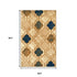 5' X 8' Cream Brown And Teal Quatrefoil Distressed Area Rug