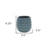 Blue Ceramic 15 Ounce Round Distressed Pot Planter