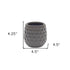 Gray Ceramic 15 Ounce Round Distressed Pot Planter