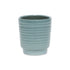 Celadon Ceramic 35 Ounce Striped Round Distressed Pot Planter