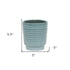 Celadon Ceramic 35 Ounce Striped Round Distressed Pot Planter