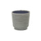 Gray Ceramic 23 Ounce Striped Round Distressed Pot Planter