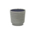 Gray Ceramic 23 Ounce Striped Round Distressed Pot Planter