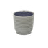 Gray Ceramic 23 Ounce Striped Round Distressed Pot Planter