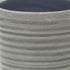 Gray Ceramic 23 Ounce Striped Round Distressed Pot Planter