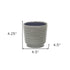 Gray Ceramic 23 Ounce Striped Round Distressed Pot Planter