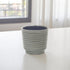 Gray Ceramic 23 Ounce Striped Round Distressed Pot Planter