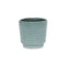 Green Ceramic 23 Ounce Striped Round Distressed Pot Planter