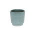 Green Ceramic 23 Ounce Striped Round Distressed Pot Planter