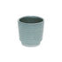 Green Ceramic 23 Ounce Striped Round Distressed Pot Planter