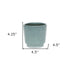 Green Ceramic 23 Ounce Striped Round Distressed Pot Planter