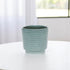 Green Ceramic 23 Ounce Striped Round Distressed Pot Planter